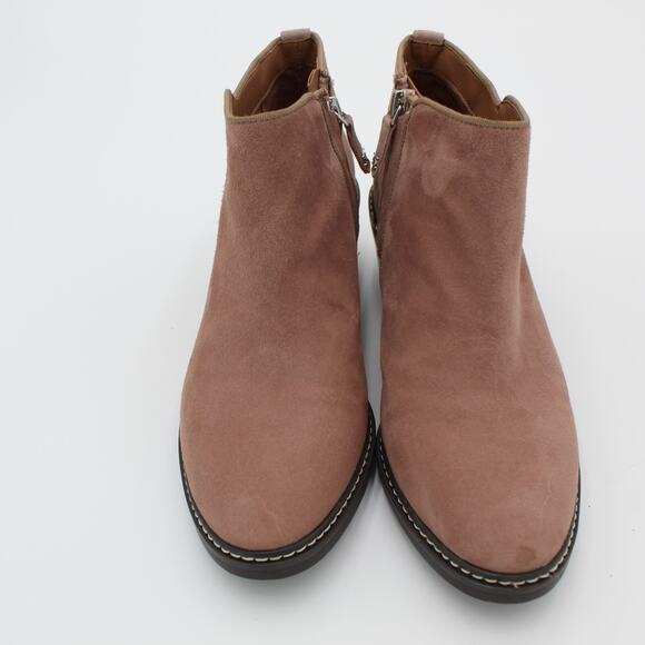 Sam Edelman Suede Boot Bootie Womens 7 Tan Zip Minimalist Western Boho Prairie - Picture 3 of 10